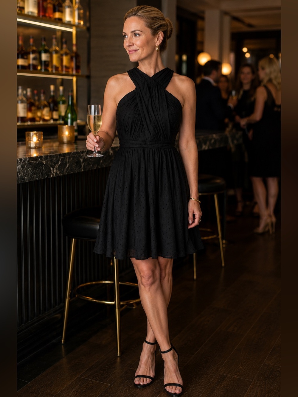 LOFT Black Swiss Dot Sleeveless Wrap Dress Tie Waist NWT Size 6